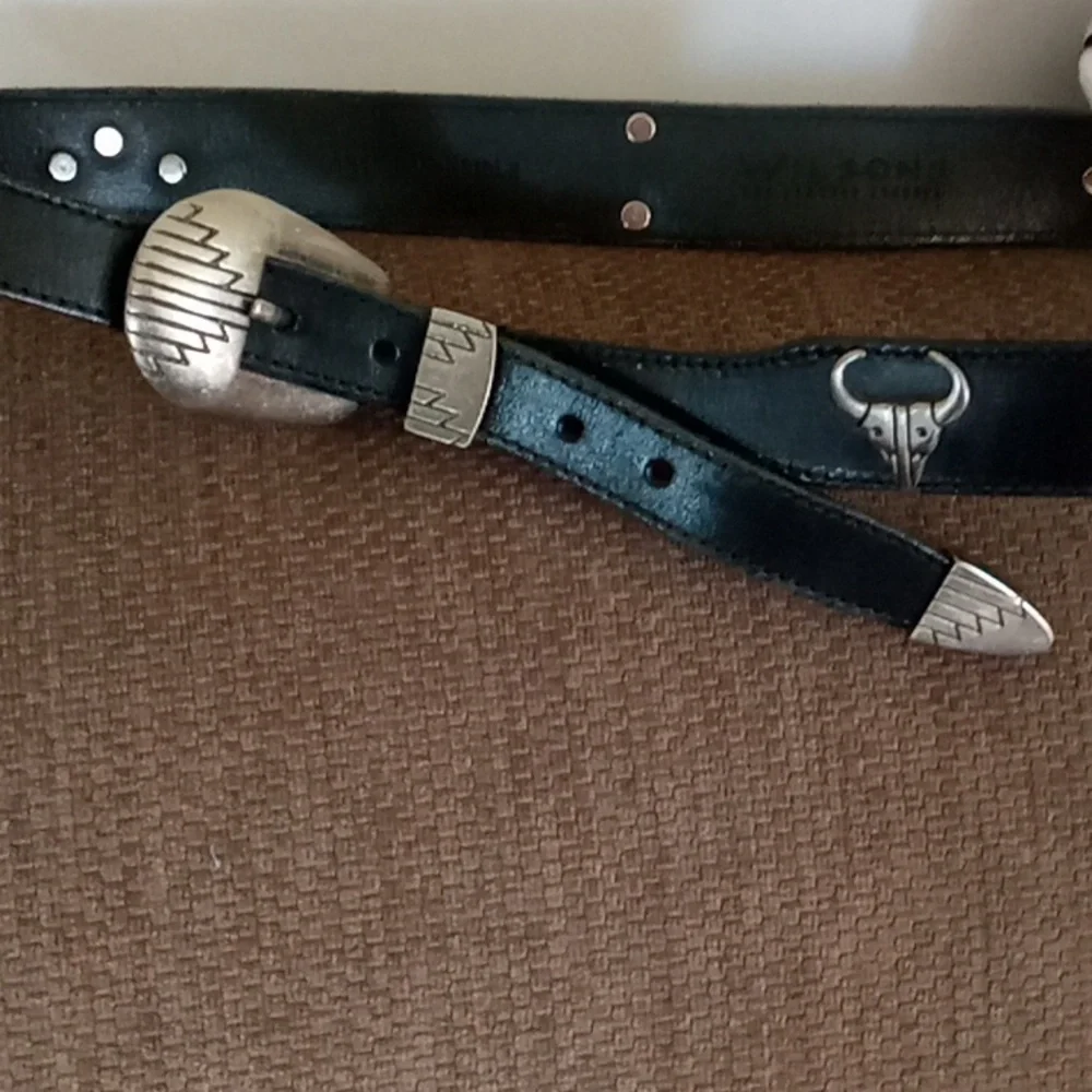 Wilson's American Brindle Southwest Style Black Leather Belt
